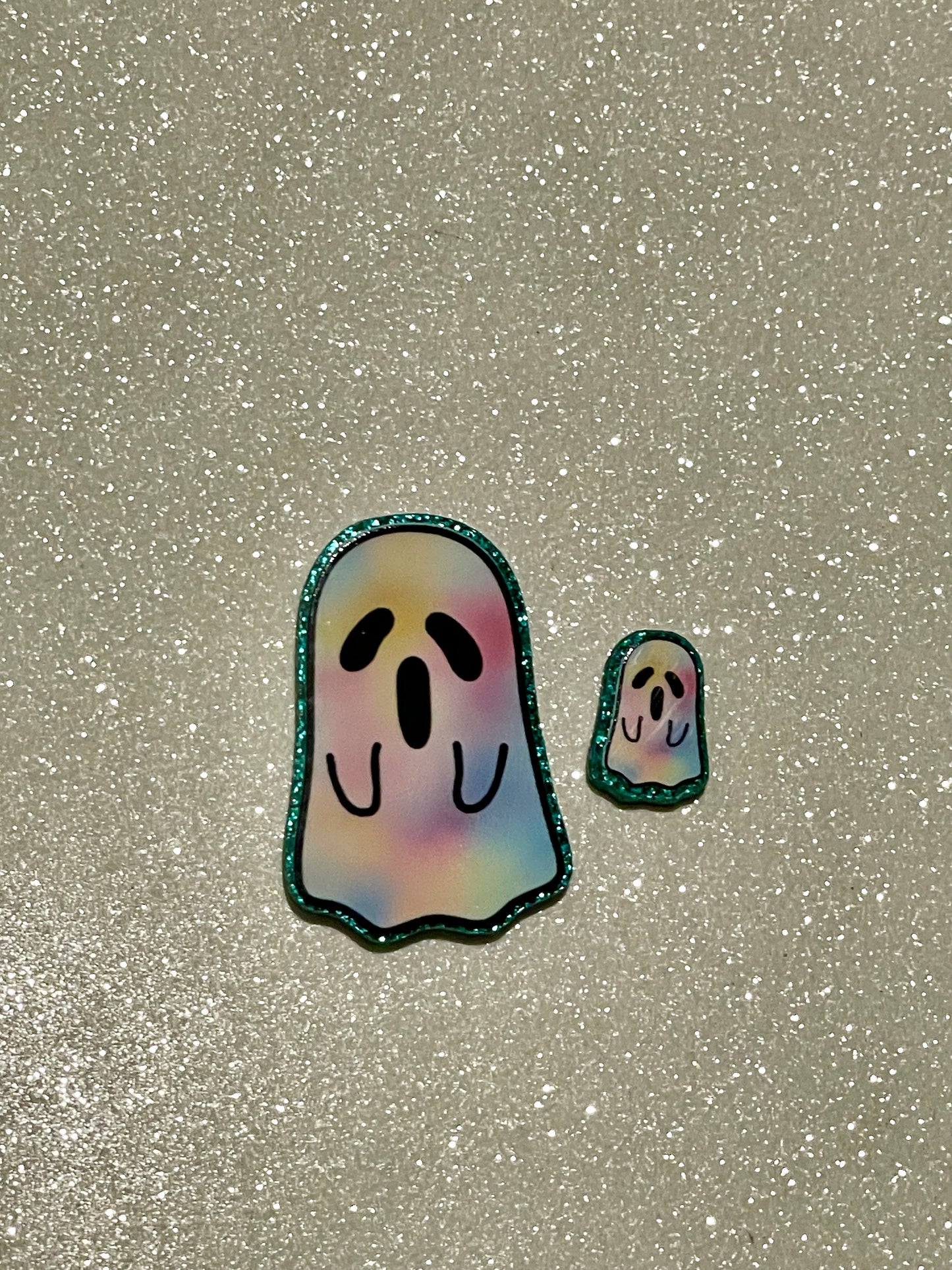 Resin Flatback Planar (Green Glitters) E0816 - Halloween (2 Sizes Available)