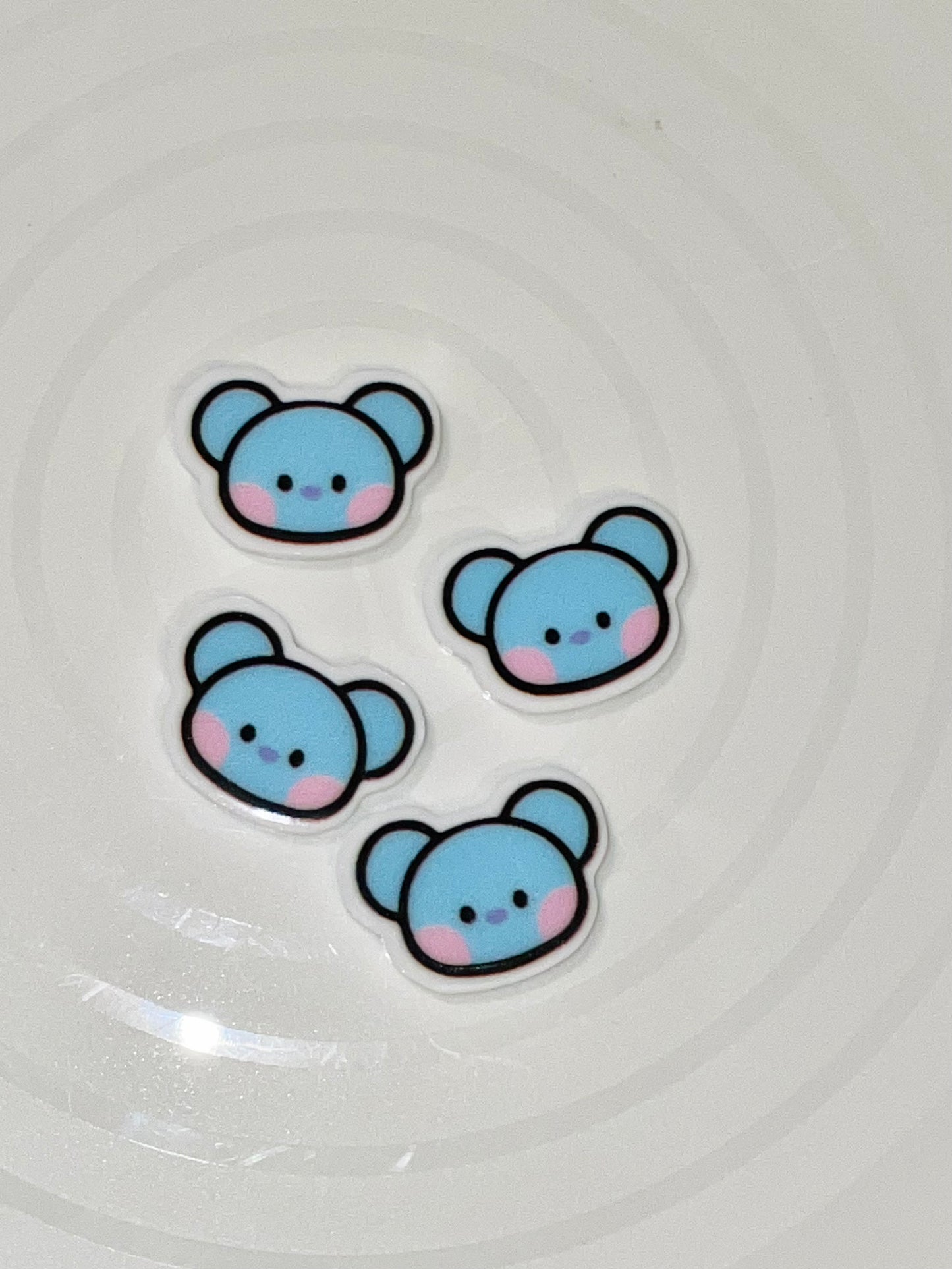 Resins Flatback Planar - E0188 Stud Size (Blue-Pink Bear)