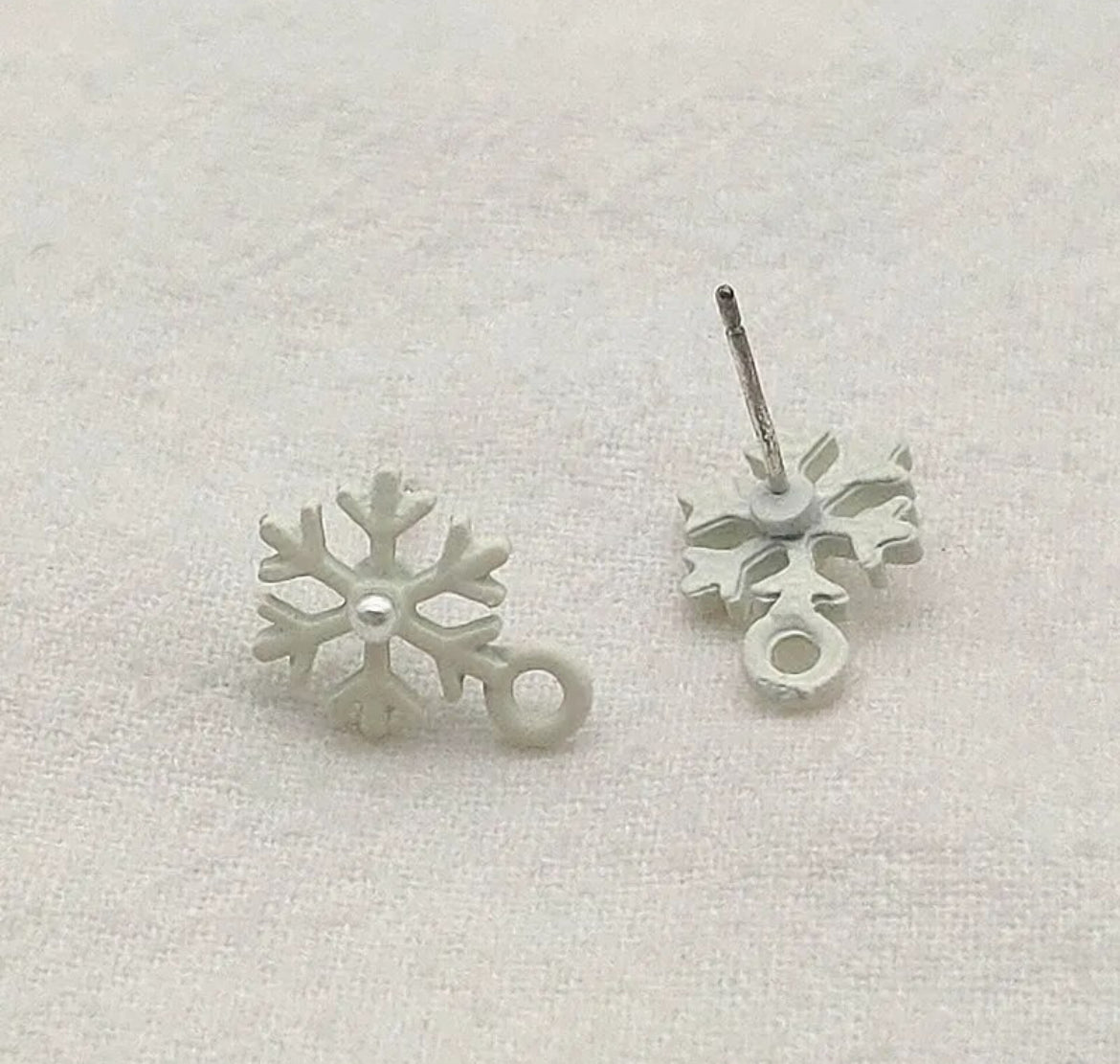 9x14mm Zinc Alloy Earring Topper with Connecting Loop (Snowflake), 20ea/pack