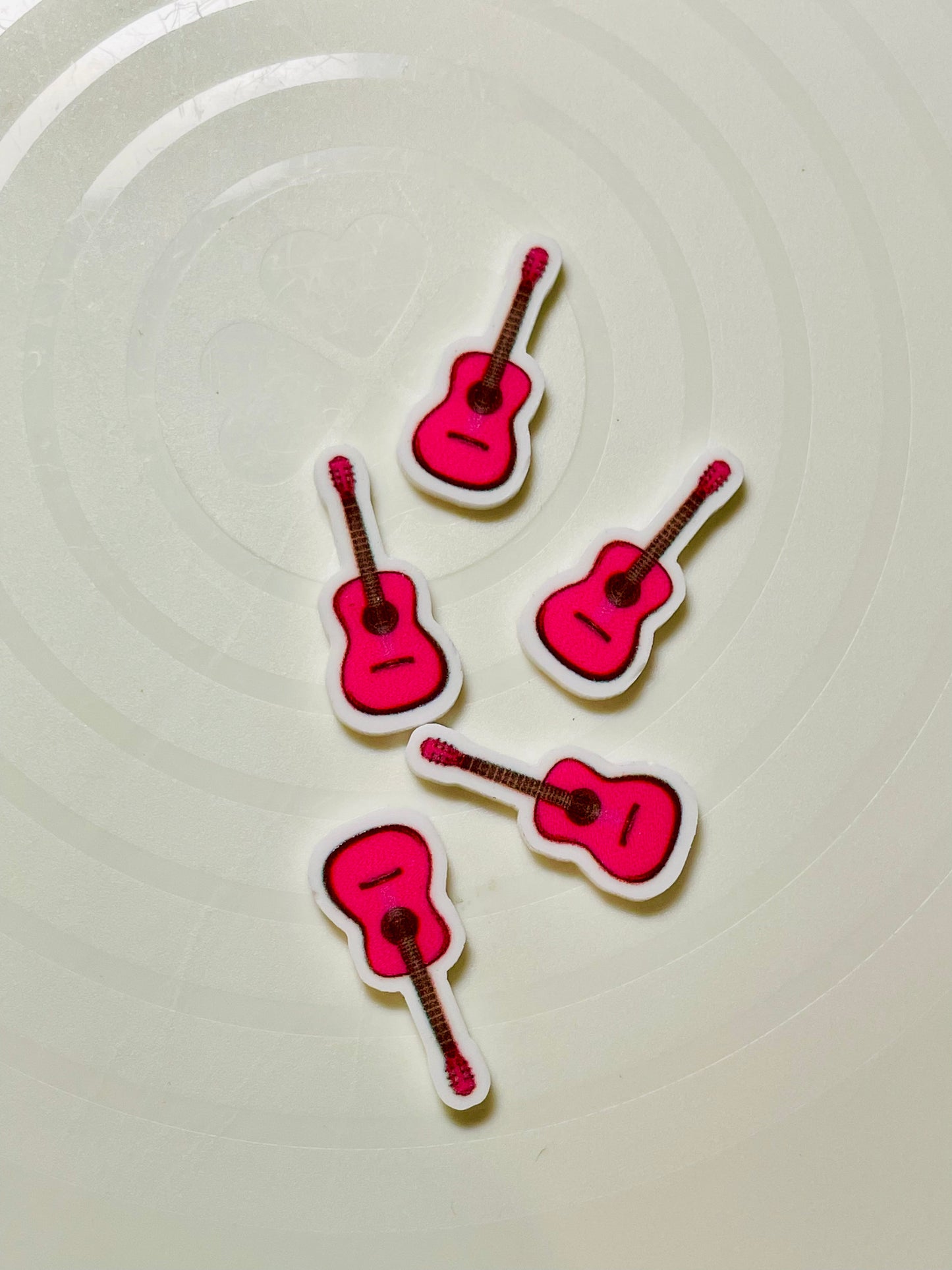 Resin Flatback Planar - Pink Guitar E0448 (2 Sizes Available)