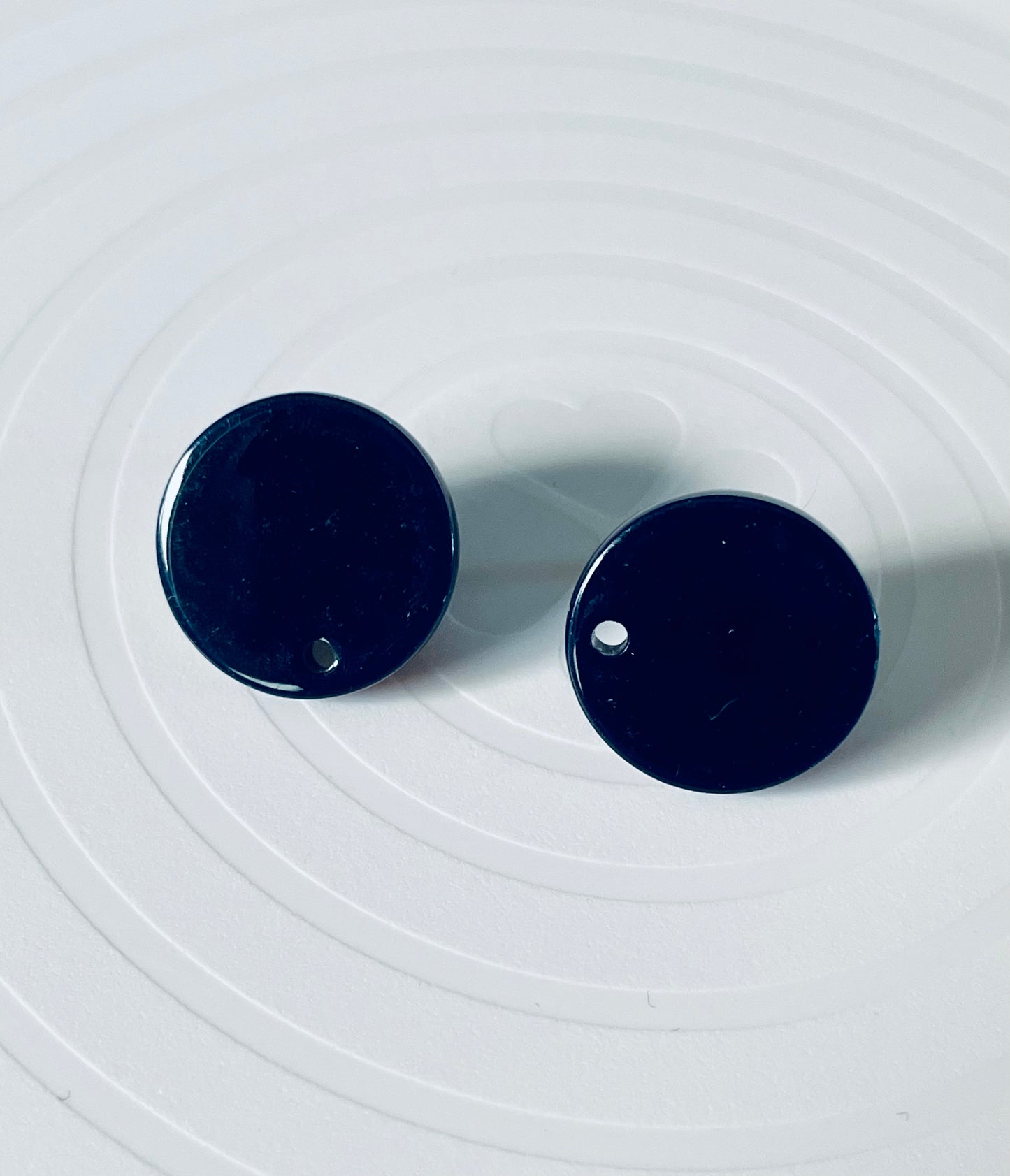 Earring Topper F0398 - Round Acrylic Navy Blue (10ea/pack)