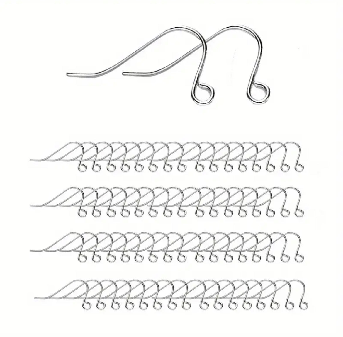 Earring Findings F0402 - Hypoallergenic French Earring Hook (100/pack)