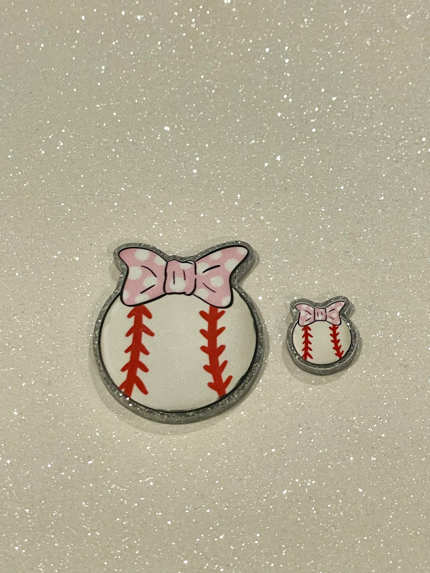 Resin Flatback Planar (Silver Glitters) E0797 - Get Sporty (2 Sizes Available)
