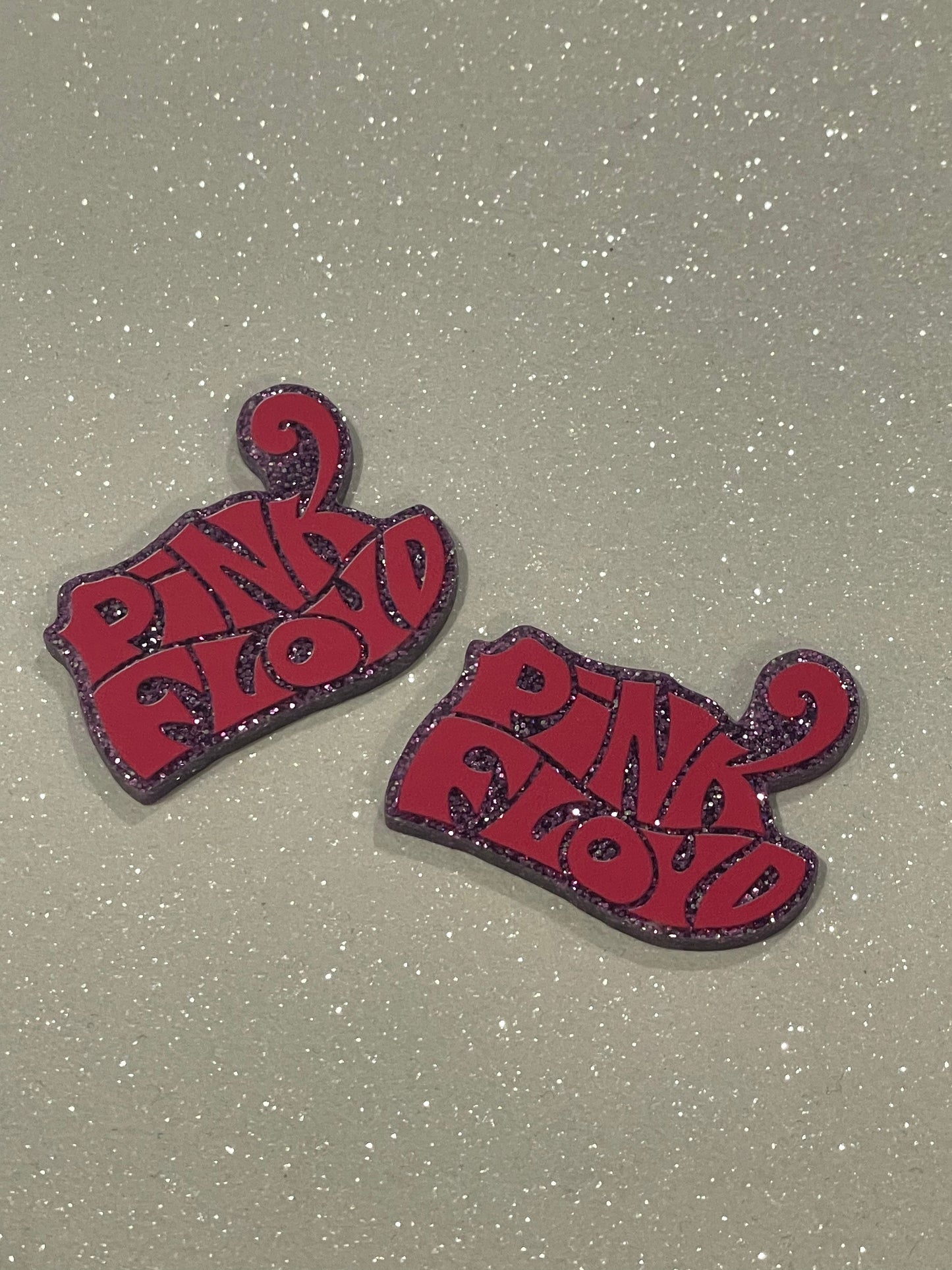 Resin Flatback Planar (Purple Glitters) E0811 -Pink Floyd (2 Sizes Available)