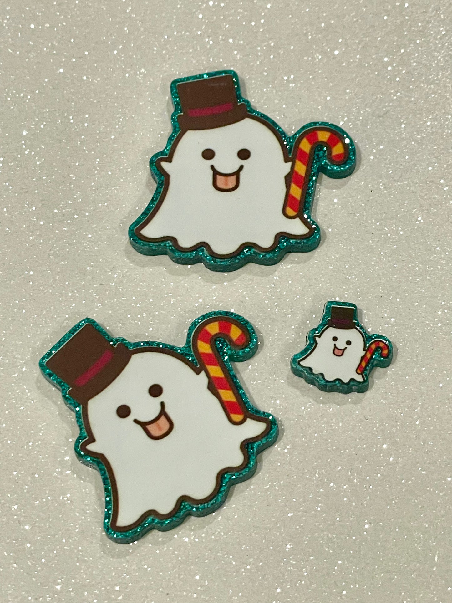 Resin Flatback Planar (Green Glitters) E0818 - Halloween (2 Sizes Available)