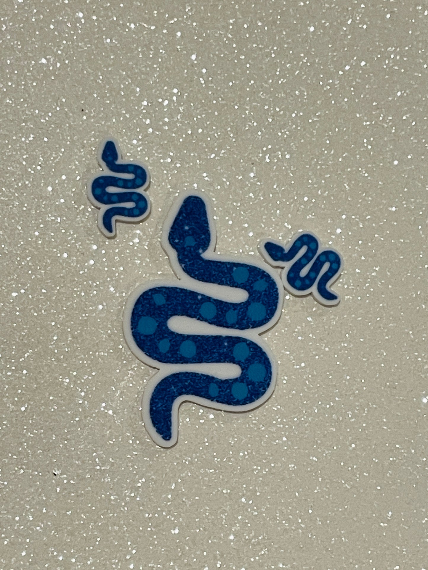 Resin Flatback Planar E0976 - Snake (Blue) (2 Sizes Available)