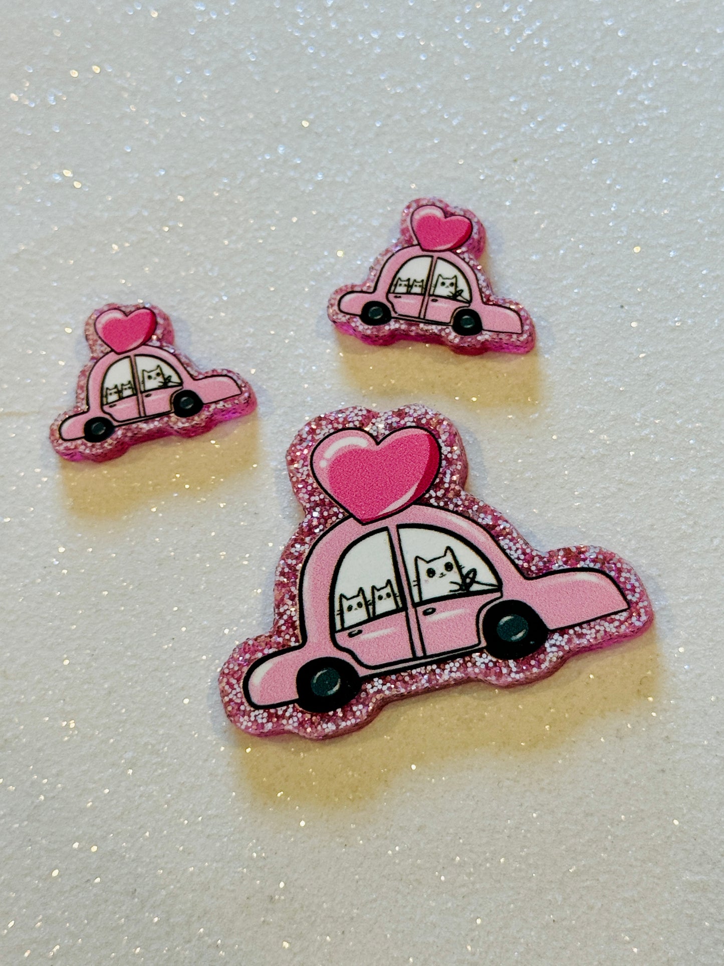 Resin Flatback Planar (Pink Glitters) E1032 - Love Valentine's (2 Sizes Available) (27)