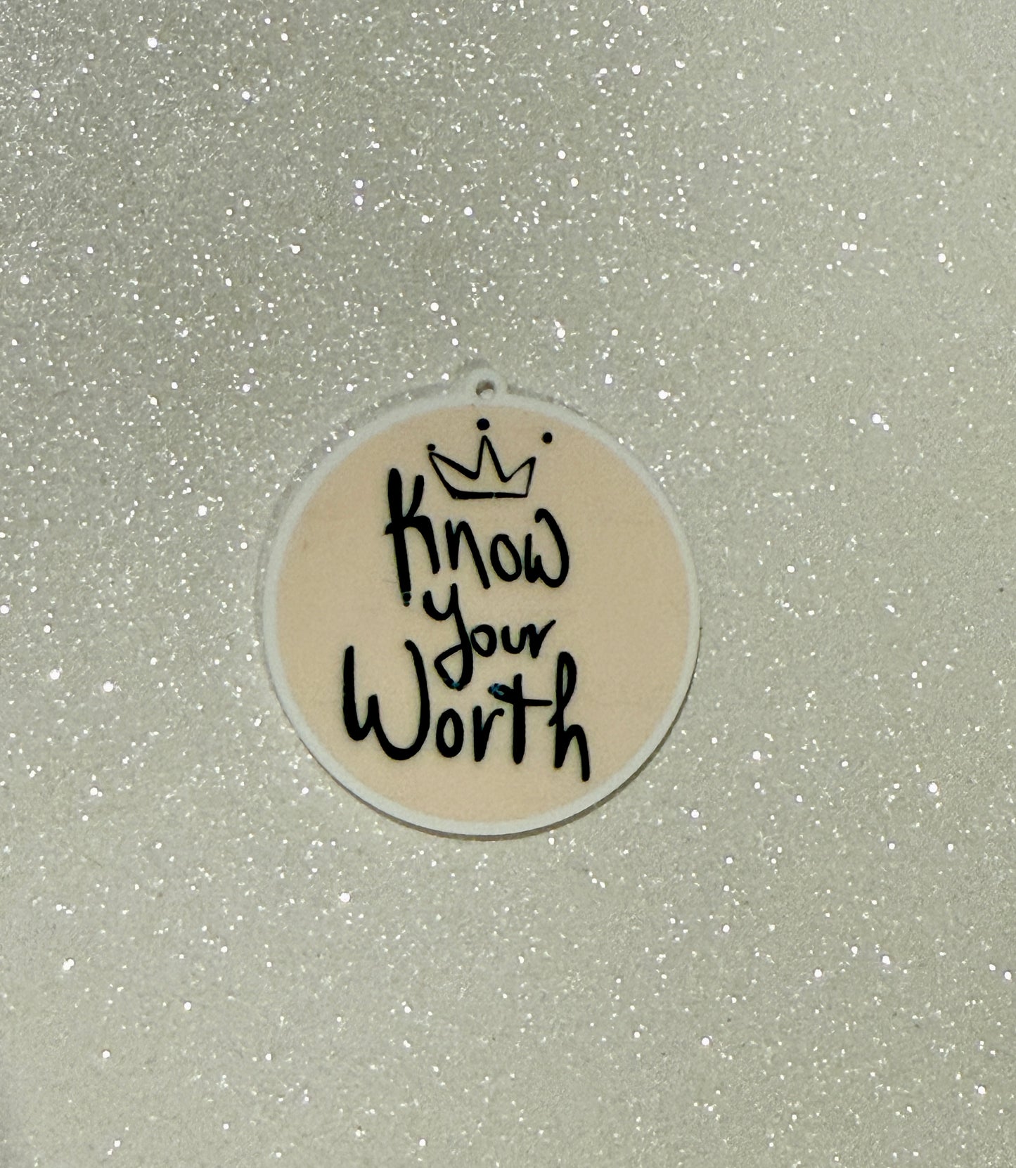 Resin Flatback Planar E1060 - Know Your Worth (With Hole)