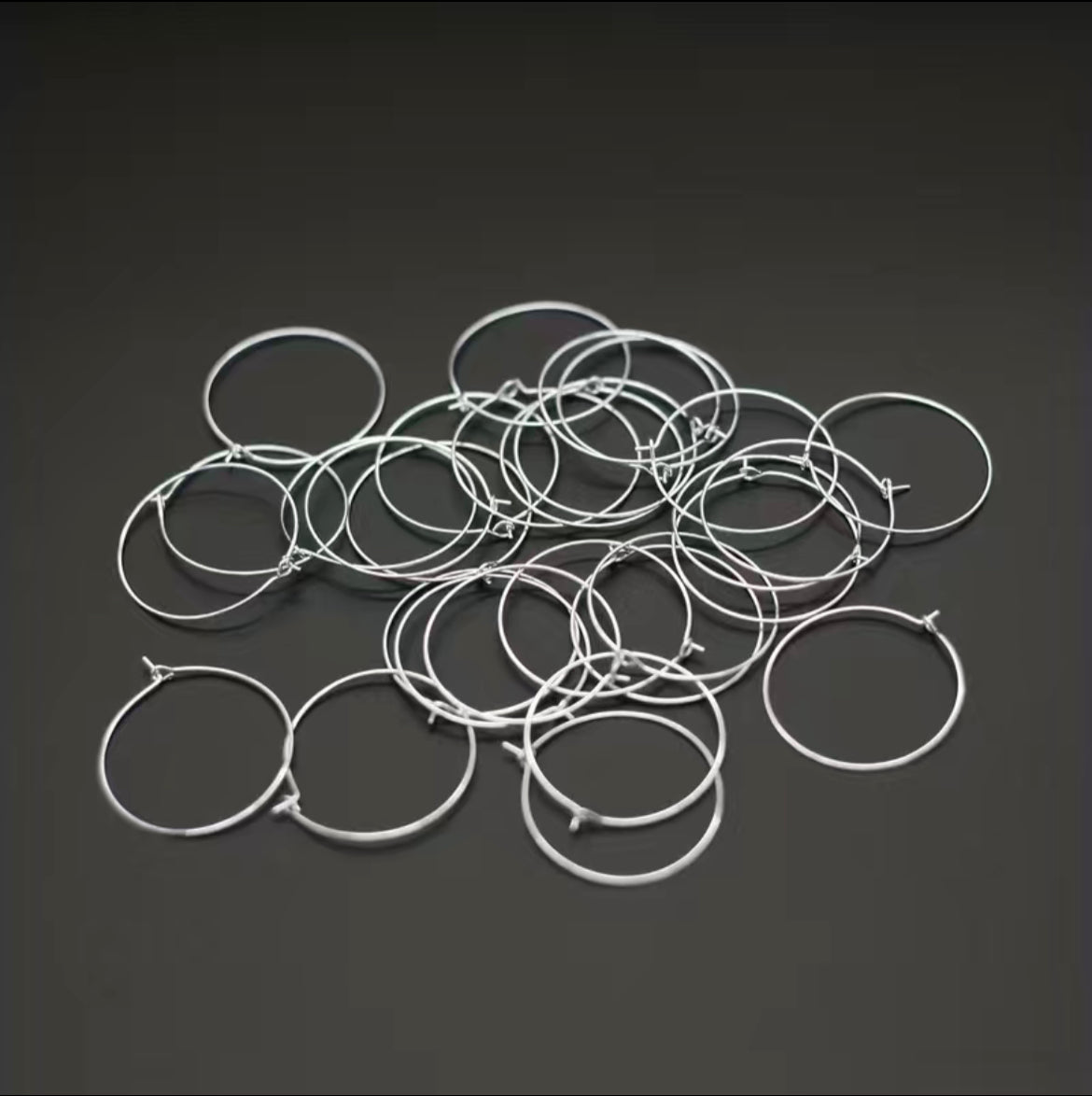 Earring Findings - 304 Stainless Steel Circular Earring Hoops Needle (50ea/pack)