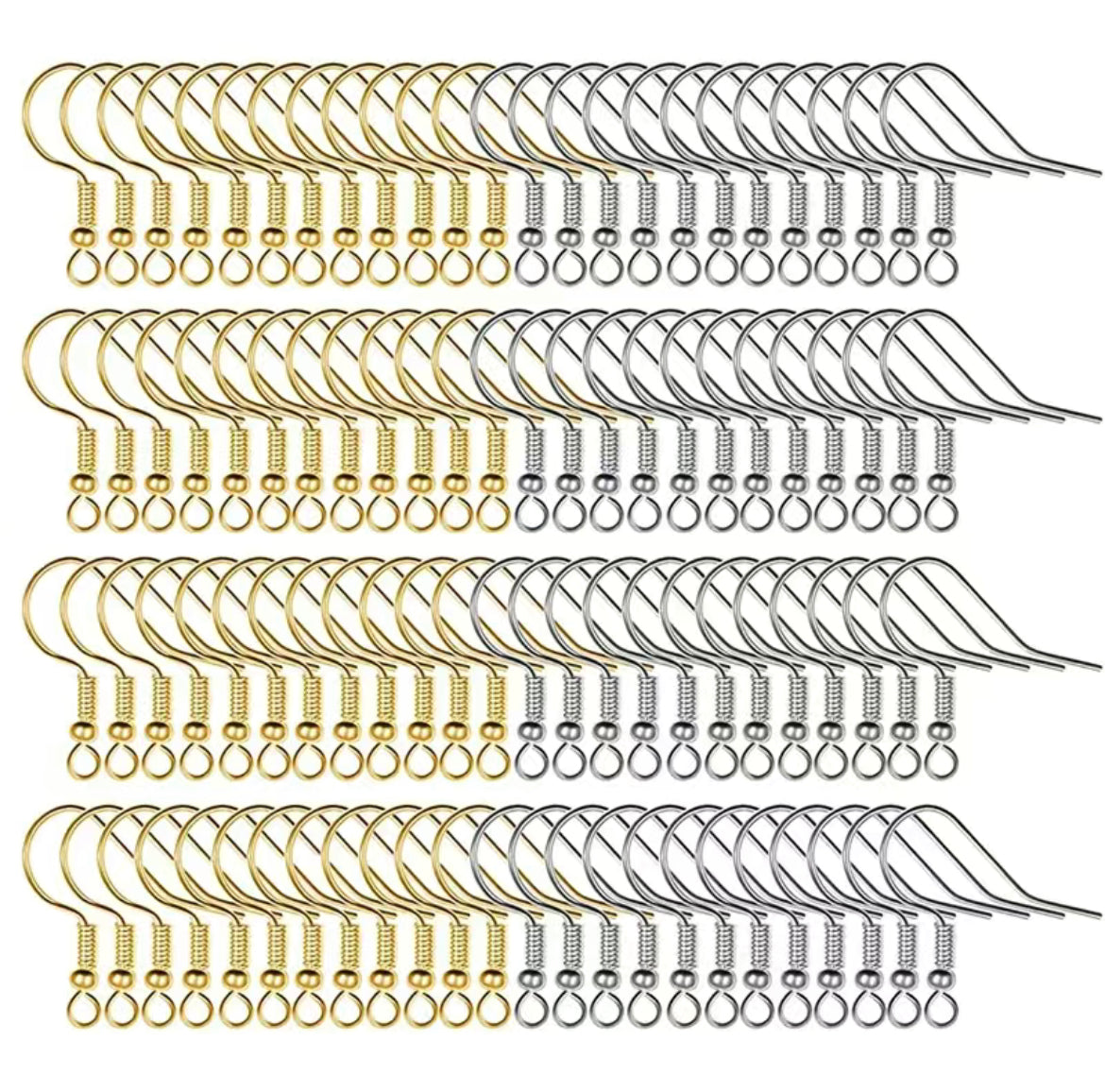 Earring Findings - Stainless Steel Ear Wires Hypo Allergenic Hooks (100ea/pack)