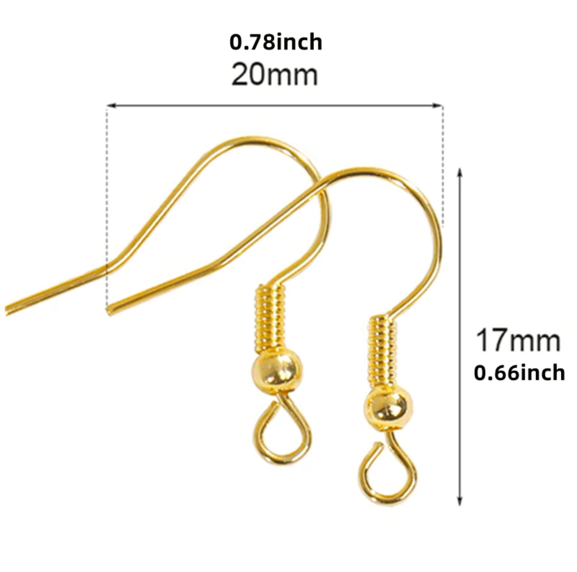 Earring Findings - Stainless Steel Ear Wires Hypo Allergenic Hooks (100ea/pack)
