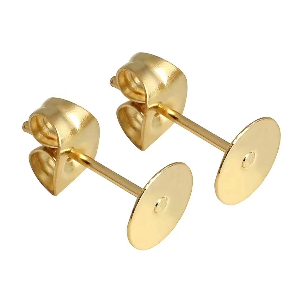 Earring Findings - Stainless Steel Blank Post Earring Studs Base Pin with Plug (50ea/pack)