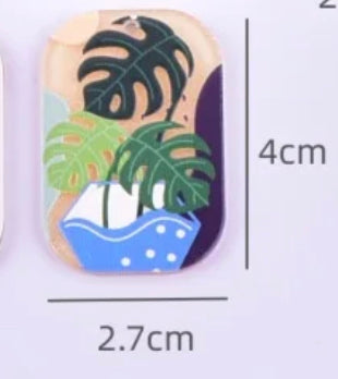 Fashion Leaf Plant Acrylic Charm / Pendant