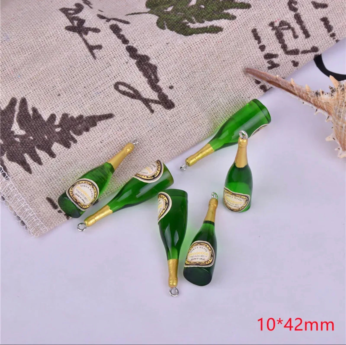 Prosecco Resin Champagne Bottle Charm / Pendant