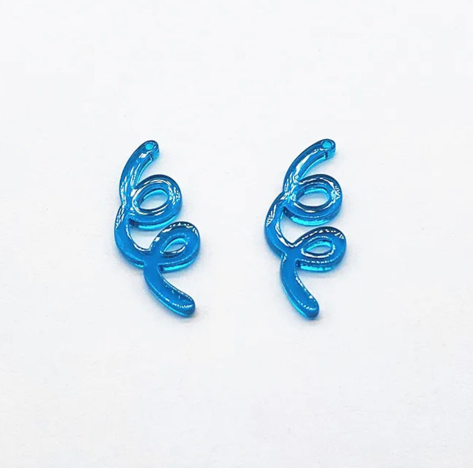 Clear Twist Shape Acrylic Charm / Pendant (with Hole)