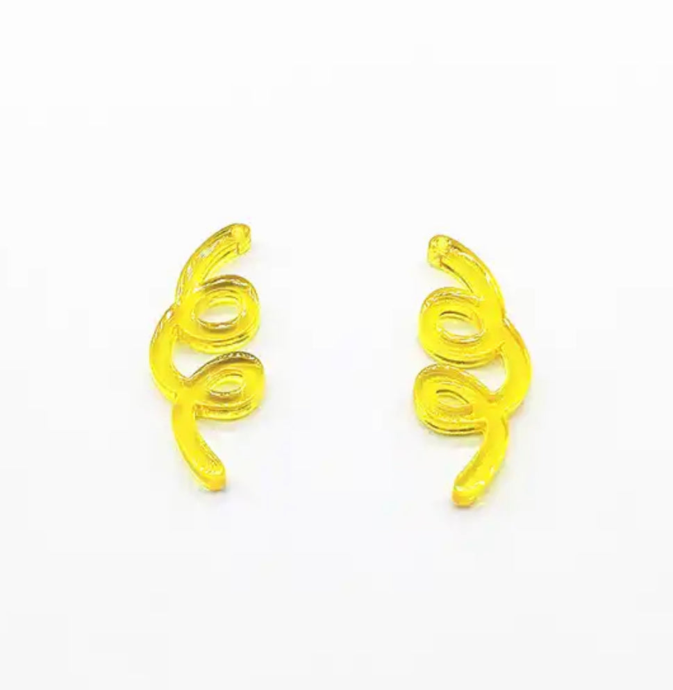 Clear Twist Shape Acrylic Charm / Pendant (with Hole)