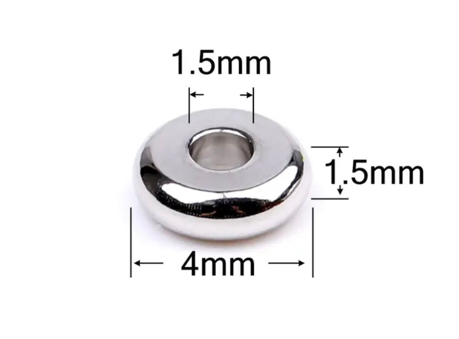 Spacer / Earring Findings - 304 Stainless Steel Flat Disk Round Beads (50ea/pk) Gold and Silver