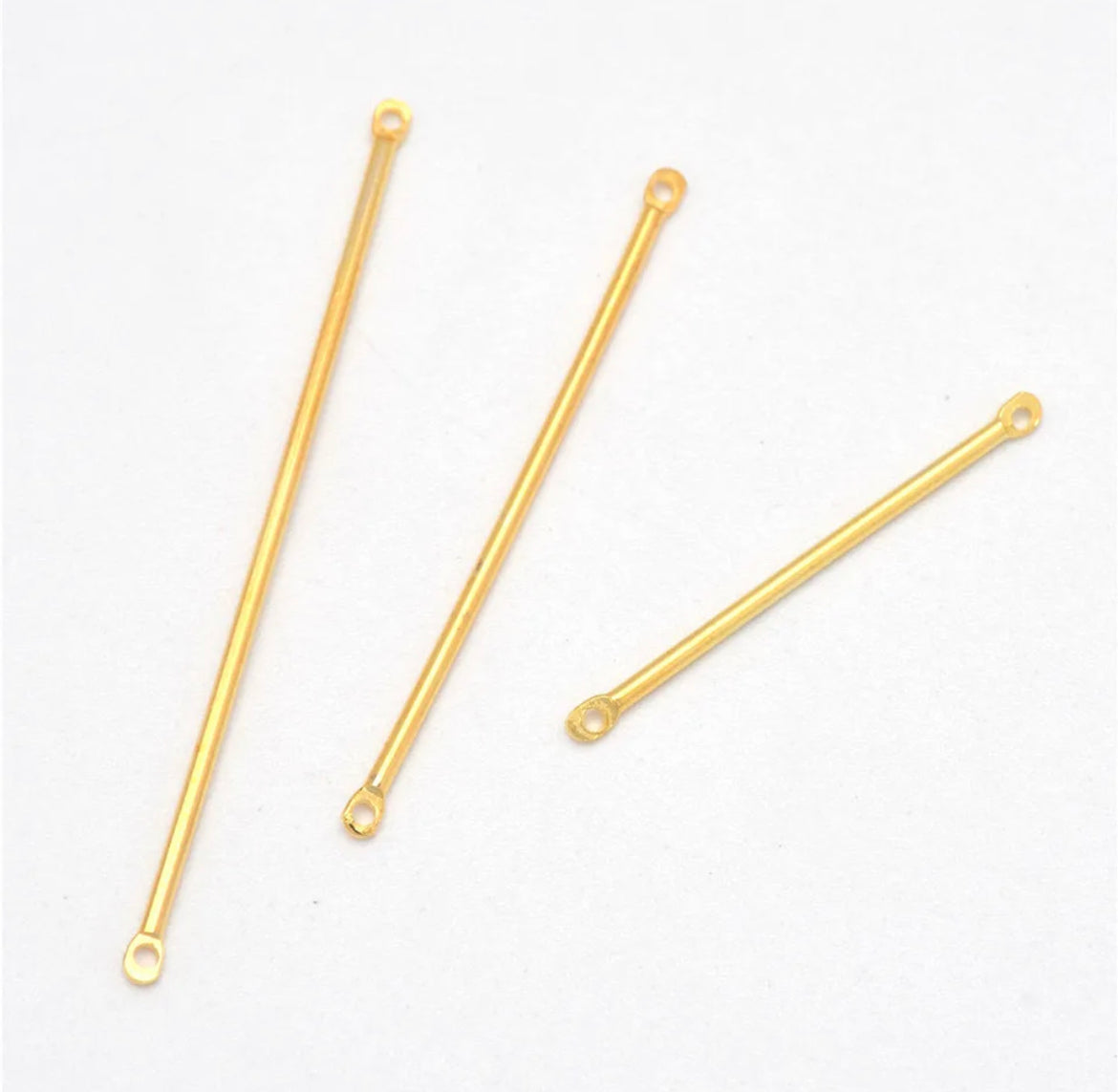 Connector- Metal Bar Links KC Gold Colour Double Ring Connector (50ea/pack)