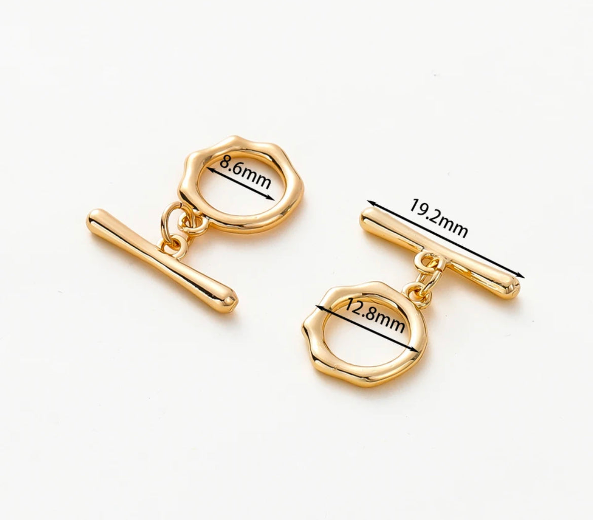 Connector- 18K Gold Color Brass OT Clasps (6 sets/pack)