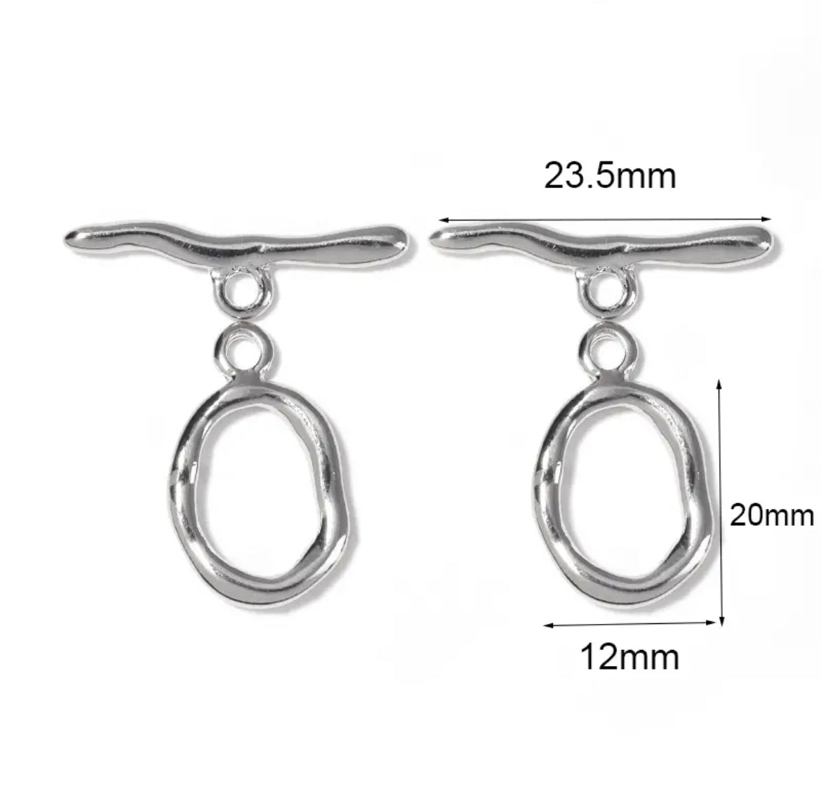 Connector- Rhodium Color OT Clasps (5 sets/pack)