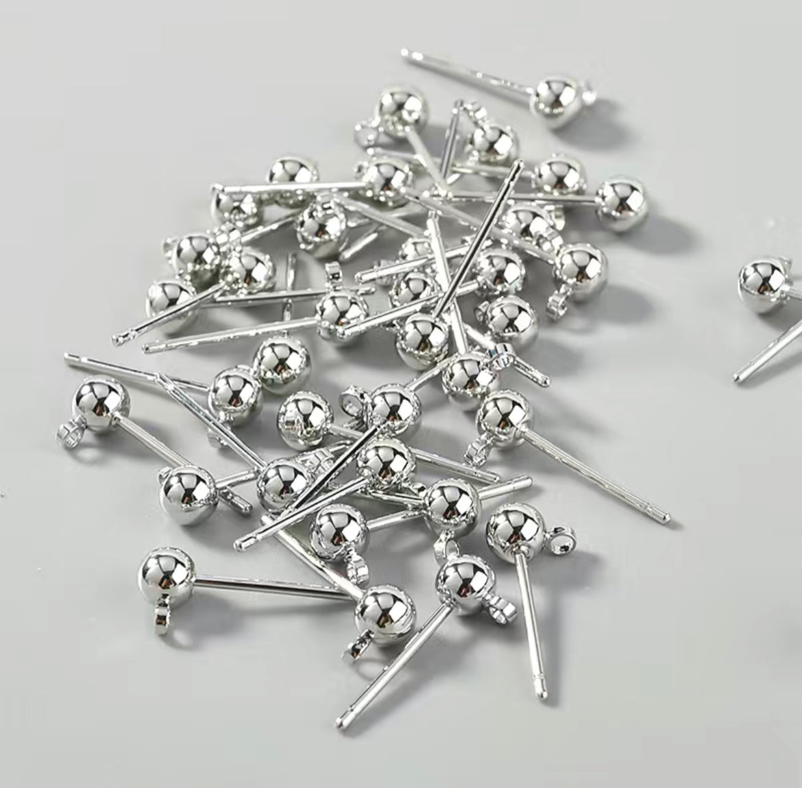 Earring Findings - Stud With Loop (10ea/pack)