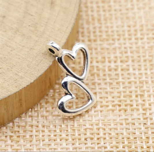 Double Heart Charms (10ea/pack)