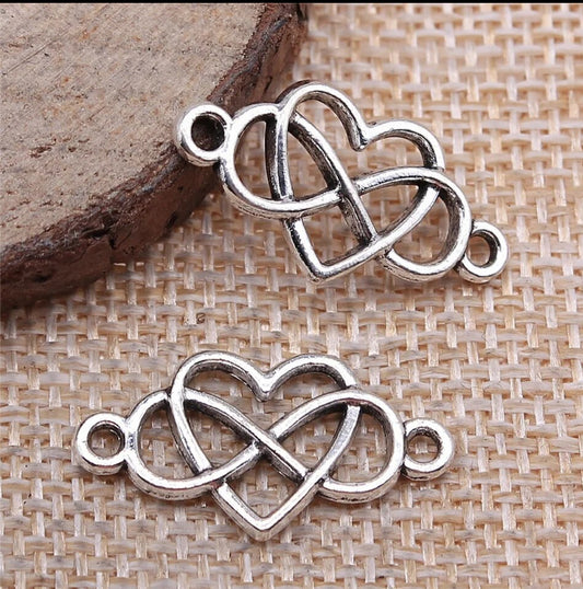 Charm / Connector -Silver Infinity Heart Love Forever (10ea/pack)