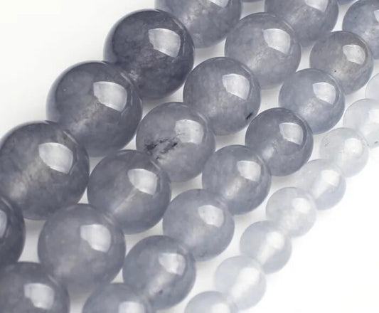 Natural Stone Grey Jades Chalcedony Beads (10mm and 12mm)