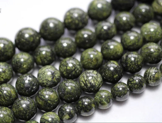 Natural Russian Serpentine Bead Strand (10mm and 12mm)