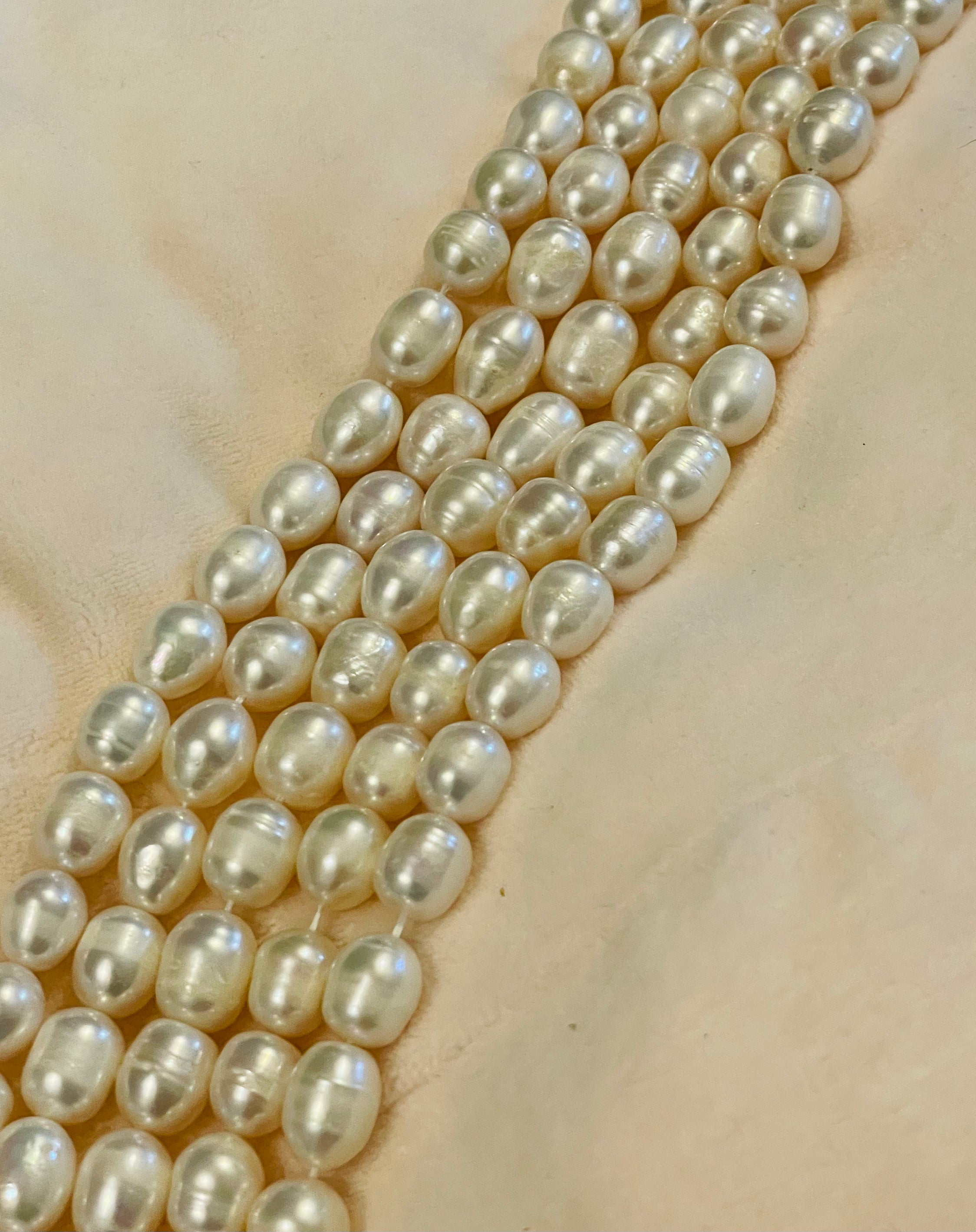 Natural Freshwater White Rice-Shape Pearl 4A Quality – THAT BLINK BLING ...