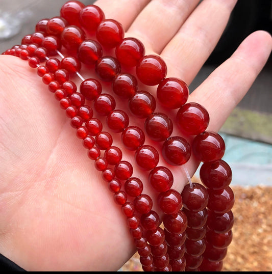 Natural Stone Red Agates Carnelian Beads