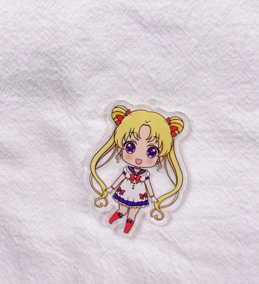 Kawaii Acrylic Beauty Girl Collection Charm - with Hole