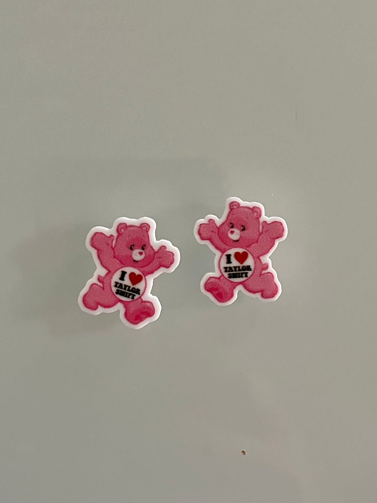 Resin Flatback Planar E0388- Care Bear (I Love Swiftie) 20mm Stud Size