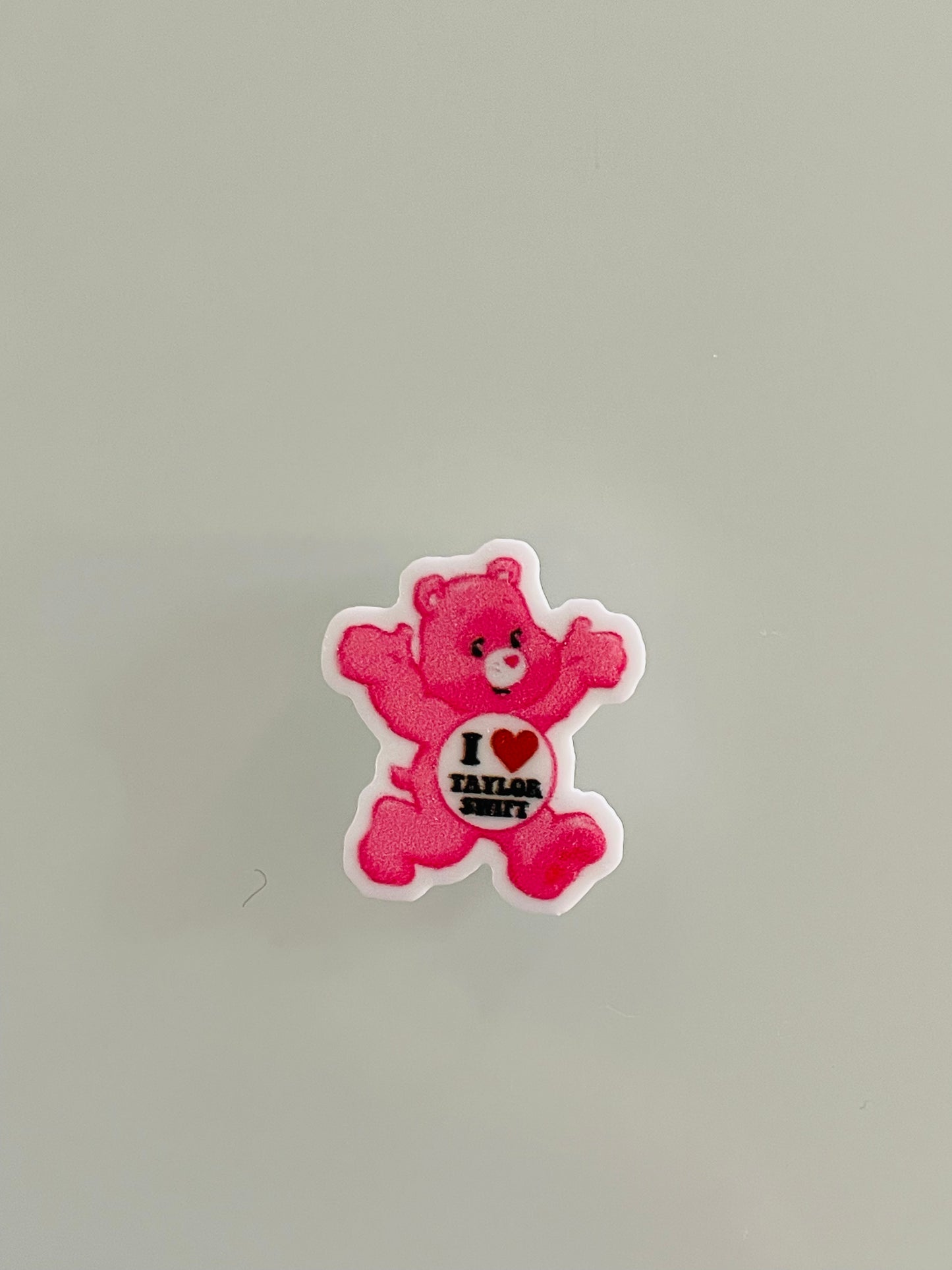 Resin Flatback Planar E0388- Care Bear (I Love Swiftie) 20mm Stud Size