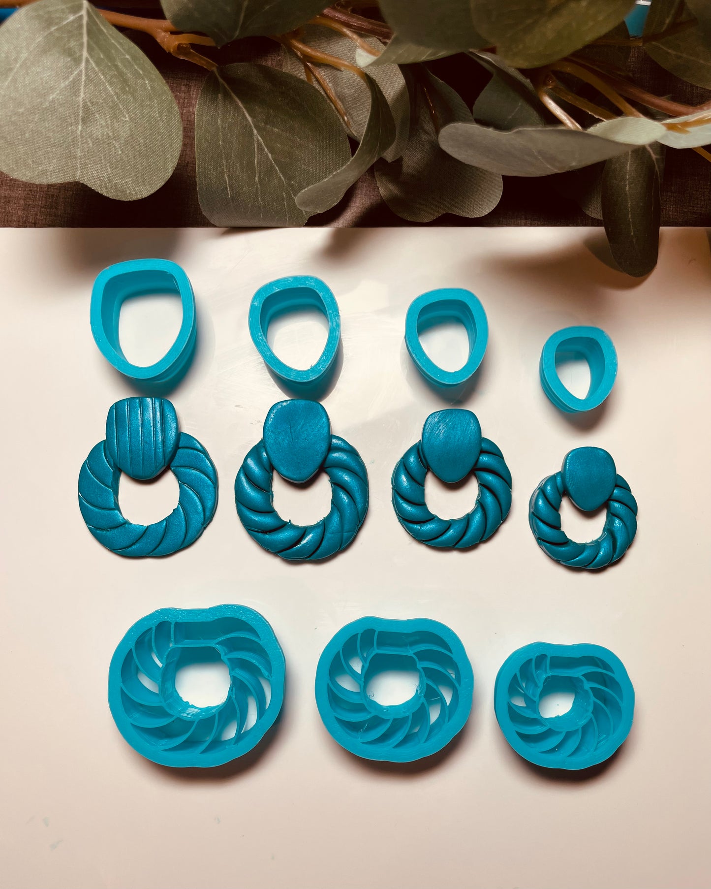 Clay Cutters CC0028- Twisted Rope Round Earring Set (3 Sizes Available)