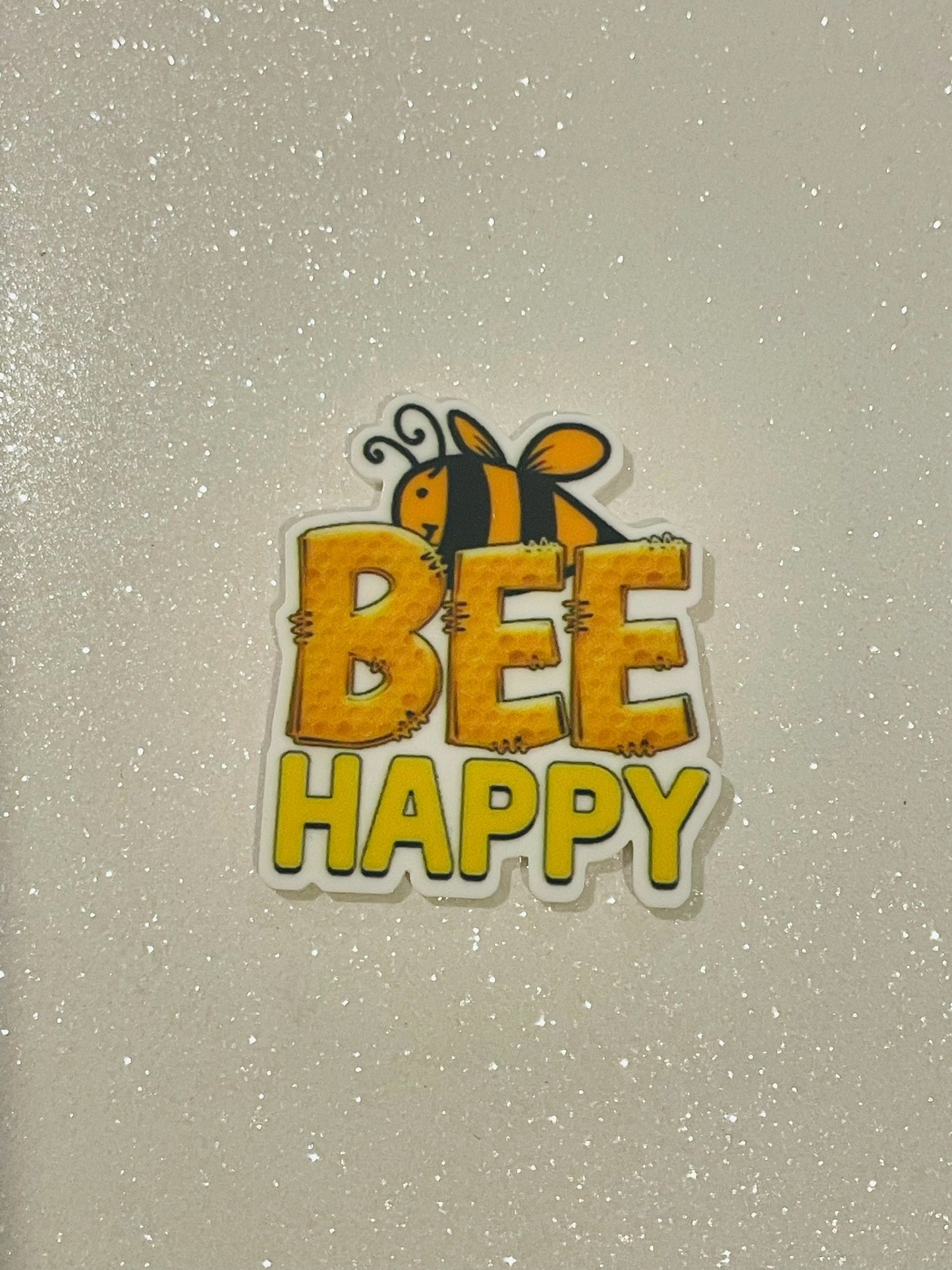 Resin Flatback Planar E0547 - BEE HAPPY (2 Sizes Available)