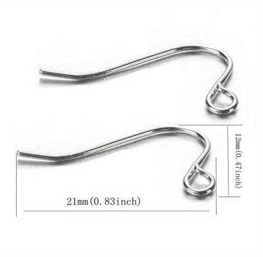 Earring Findings F0402 - Hypoallergenic French Earring Hook (100/pack)