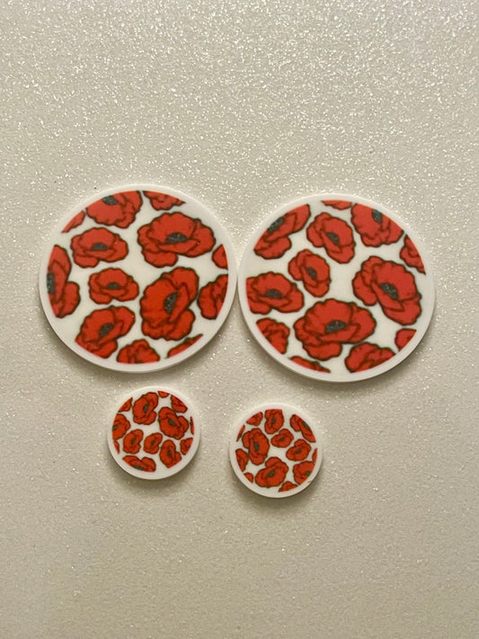 Resins Flatback Planar E0625- Flowers Poppy (2 Sizes Available)