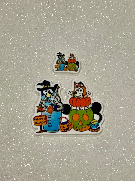 Resin Flatback Planar E0718 - Bluey Halloween Collection (2 Sizes Available)