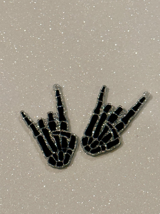 Resin Flatback Planar  (Silver Glitters) E1111 - Halloween