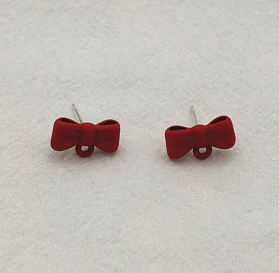 13x7mm Zinc Alloy Earring Topper Ribbon-Bow With Connecting Loop (20ea/pack) (6 Colors Available))