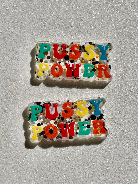 Resin Flatback Planar (Mixed Glitters) - E0837 Pussy Power