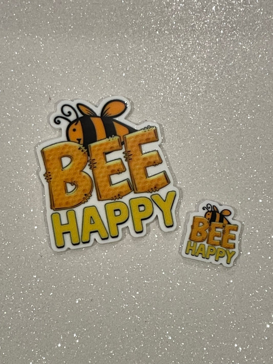 Resin Flatback Planar E0547 - BEE HAPPY (2 Sizes Available)