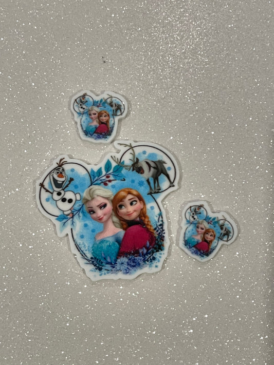 Resin Flatback Planar E0880 - Mickey-Frozen (2 sizes)