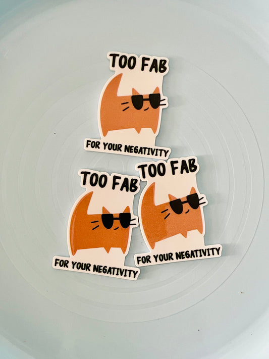 Resin Flatback Planar E0901 - Cat (Too Fab ..For Your Negativity)