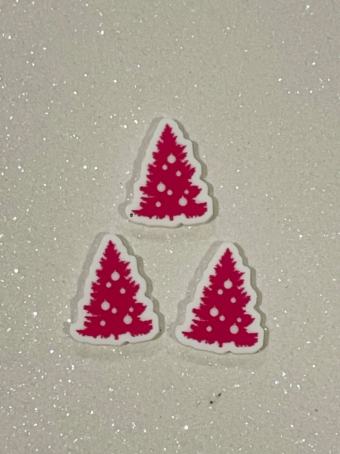 Resins Flatback Planar E0915 - Stud Size Pink X'mas Tree (Christmas Collection)