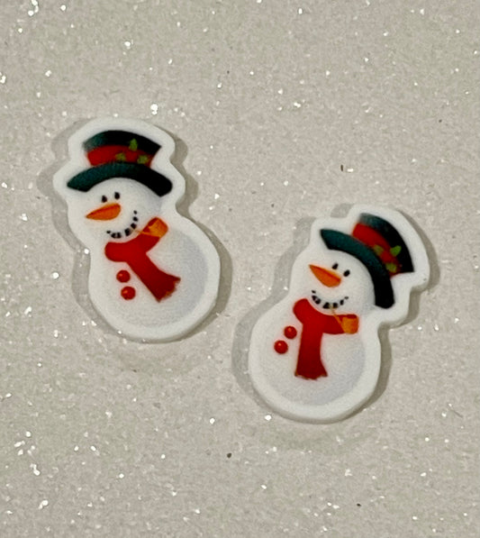 Resins Flatback Planar E0916 - Stud Size Snowman (Christmas Collection)