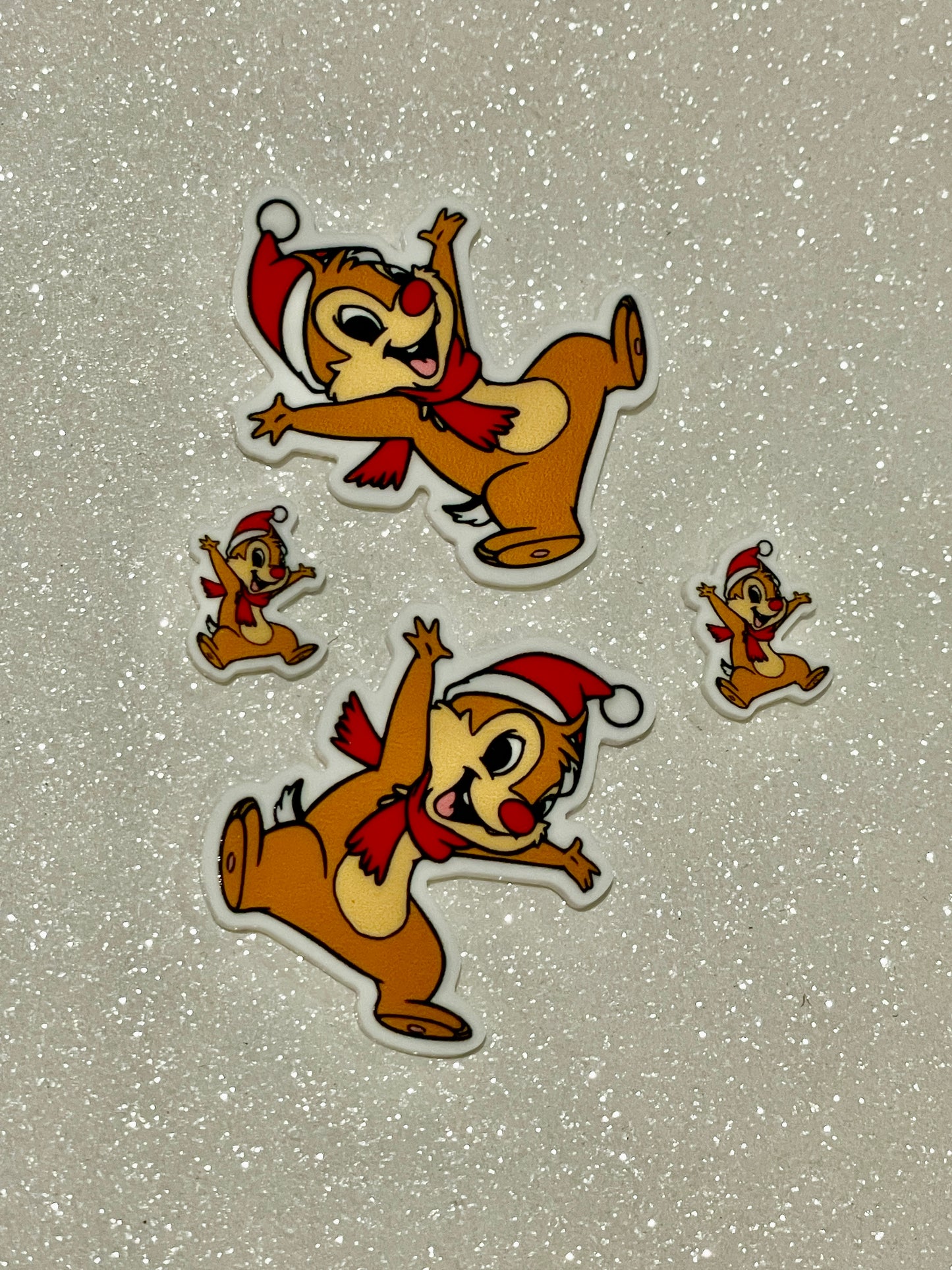 Resin Flatback Planar E0969 - Xmas Chip & Dale (2 Sizes Available)