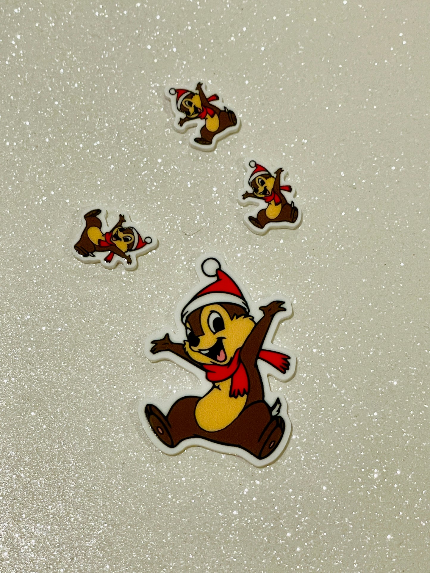 Resin Flatback Planar E0970 - Xmas Chip & Dale (2 Sizes Available)