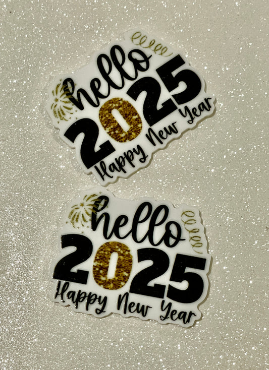 Resin Flatback Planar E0971 - Happy New Year 2025